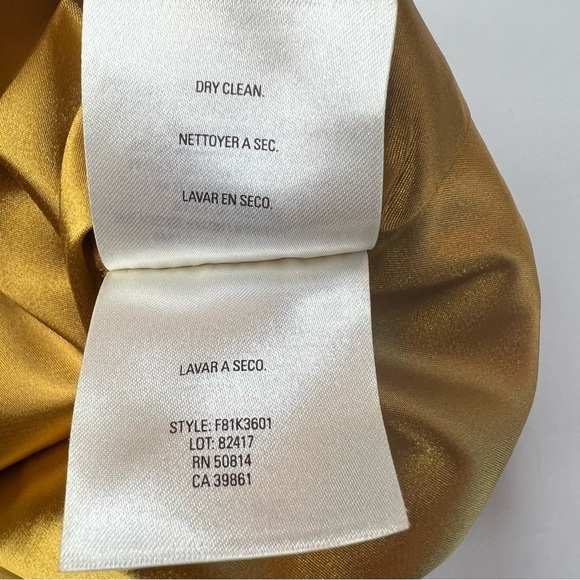 VINTAGE T TAHARI Sheath Belted Twisted Neckline Sleeveless Dress Gold Size 2 - Picture 10 of 14